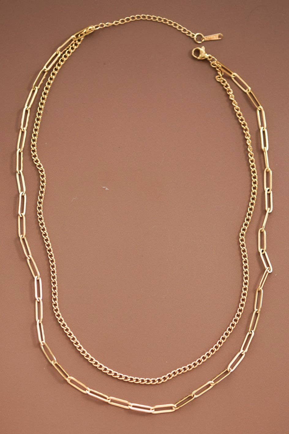 The Sterling Layered Paperclip Chain Necklace – 18K Gold Dipped Waterproof Stainless Steel Necklace