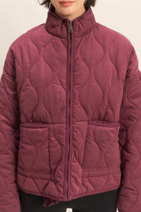 Autumn Haven Quilted Jacket – Relaxed Fit Puffer Coat with Adjustable Hem