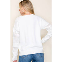 Staccato Snowdrift Pointelle Knit Sweater – V-Neck Textured Pullover | Northern Belle Boutique