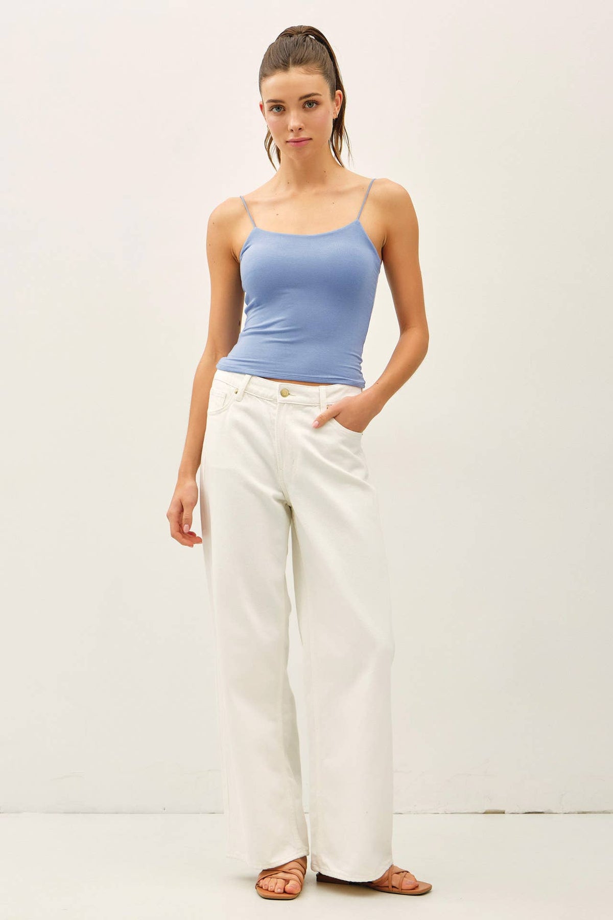 The Harlow Double-Lined Essential Cami – Smooth Stretch Spaghetti Strap Tank for Women