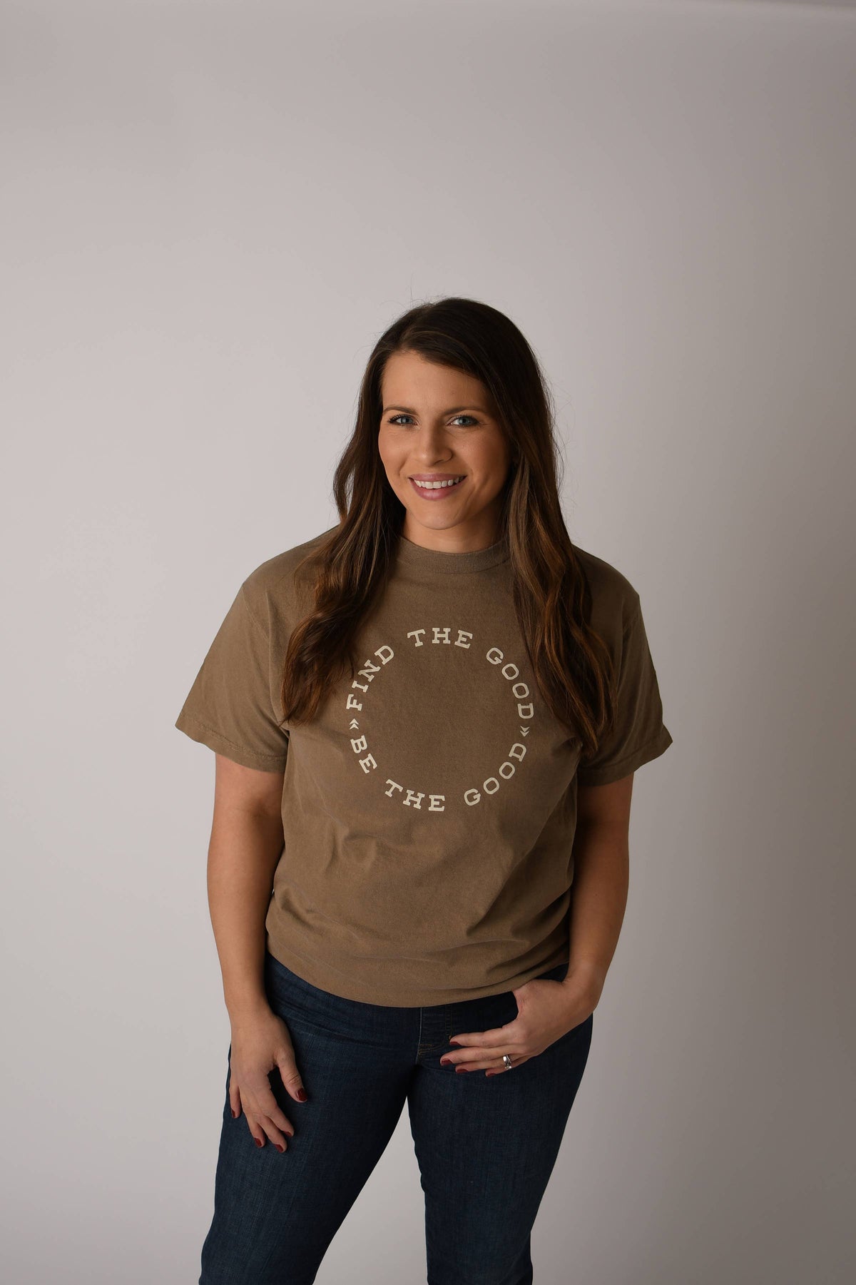 Find the Good. Be the Good. Tee: Vintage Brown