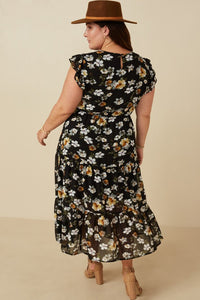 Gwen Floral Plus Size Smocked Bodice Dress