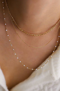 The Ardenne Layered Dainty Chain Necklace – 18K Gold Dipped Waterproof Stainless Steel Necklace