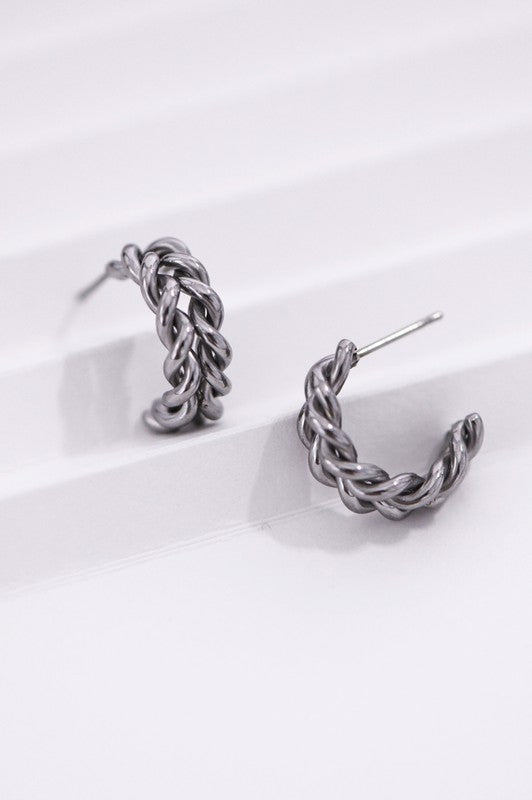 18K Waterproof Non-Tarnish Stainless Steel Hoops