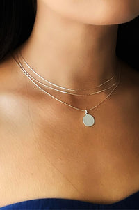 Non-Tarnish Stainless Steel Layered Necklace: Silver