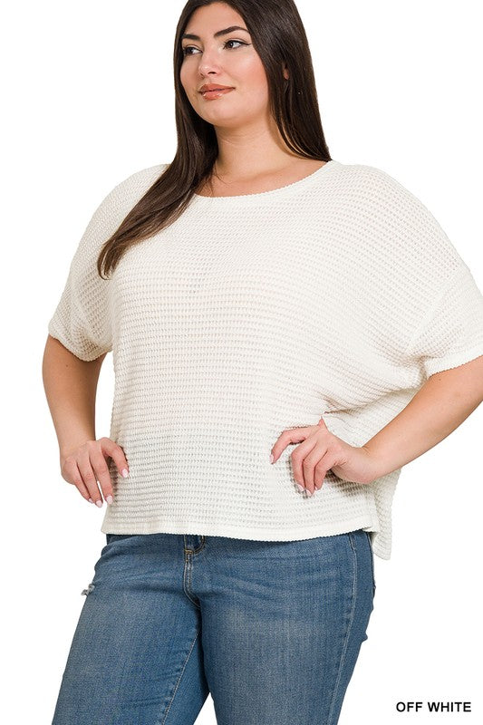 Katy Plus Size Short Sleeve Light Sweater Top