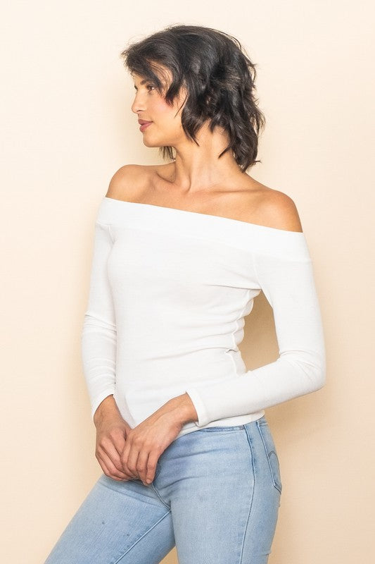 Becca Off The Shoulder Long Sleeve Top