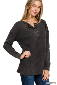 Celeste Baby Waffle Knit Henley