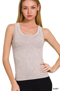 Reversible Ribbed Tank Top – 2-Way Neckline, Seamless & Versatile