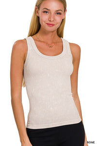 Reversible Ribbed Tank Top – 2-Way Neckline, Seamless & Versatile