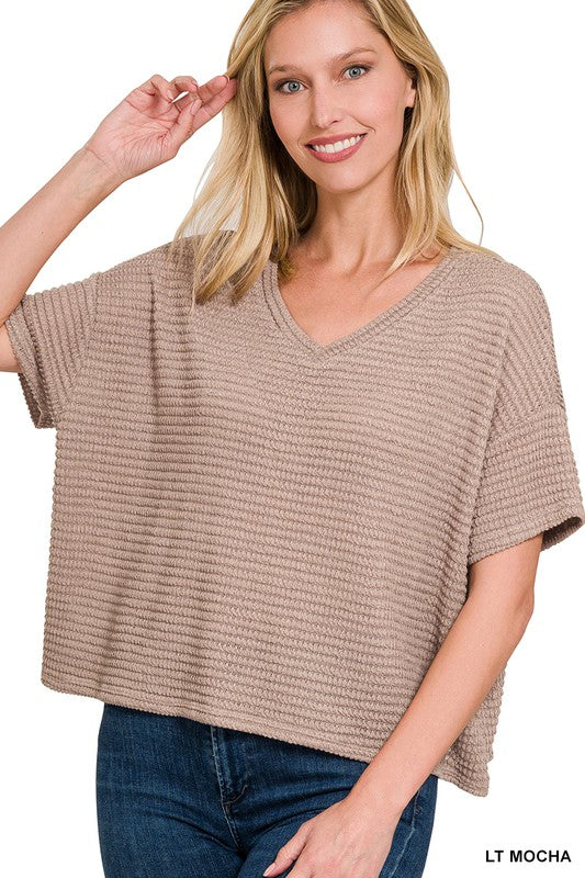 Molli V-Neck Short Sleeve Sweater