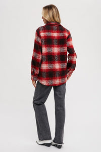 Madisyn Flannel ShacketL Red