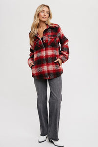 Madisyn Flannel ShacketL Red