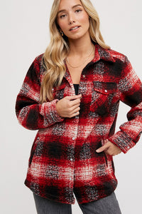 Madisyn Flannel ShacketL Red