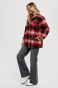 Madisyn Flannel ShacketL Red