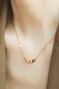 18K Gold Non-Tarnish Dainty Bead Necklace: Gold