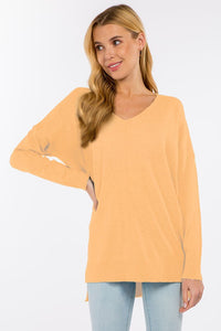 Dreamers Tunic Length V-Neck Sweater