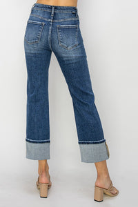 Avery High Rise Straight Leg Jeans: Dark Wash