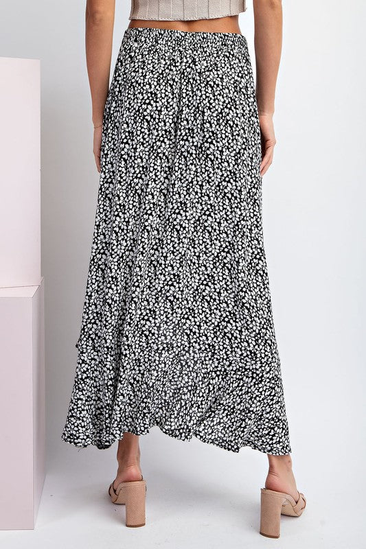 Margot Floral Printed A-Line Midi Skirt
