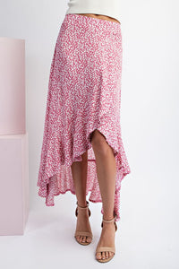 Margot Floral Printed A-Line Midi Skirt