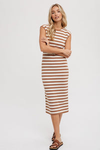 Riley Striped Contrast Midi Dress: Coco