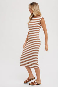 Riley Striped Contrast Midi Dress: Coco