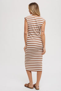 Riley Striped Contrast Midi Dress: Coco