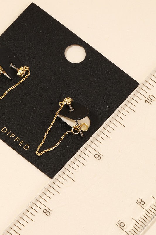 The Bronx Dainty Gold Dipped Chain Earrings