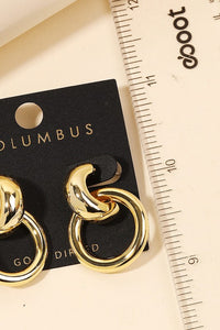 Manhattan Gold Dipped Statement Earrings- Gold