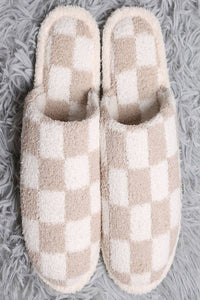 Checkered Cozy Slip On Slippers