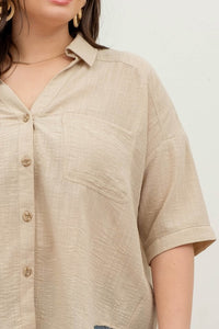 Aria Light Weight Gauze Button Down Shirt