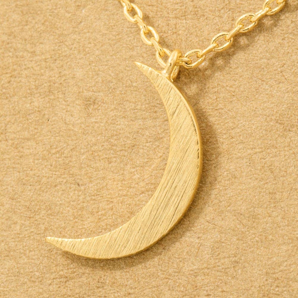Moon Crescent Pendant Necklace – Gold or Silver