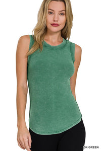 Shelby Washed Ribbed Scoop Neck Tank | Stretchy Summer Essential