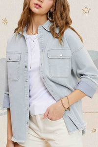 Brennan Denim Shacket: Light Wash