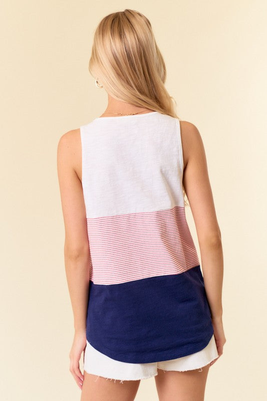 4th Of July Color Block Tank