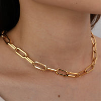 18K Chunky Paper Clip Chain Necklace: Gold