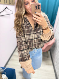 The Bristol Plaid Hooded Popover – Chestnut Patchwork (S–XL)