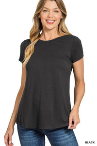 Sloane Flow Tee – Lightweight Rayon Short Sleeve Everyday Top