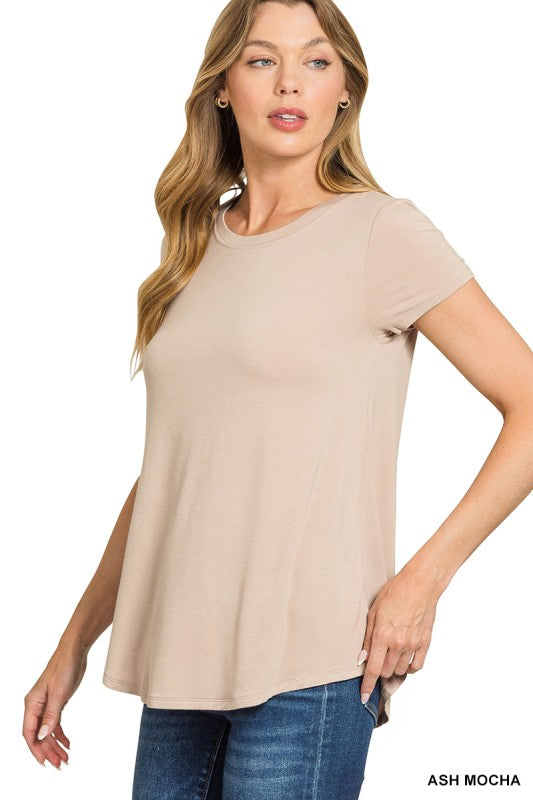 Sloane Flow Tee – Lightweight Rayon Short Sleeve Everyday Top