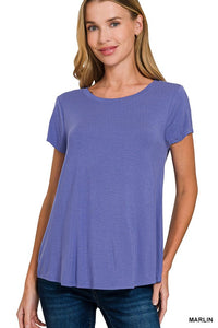 Sloane Flow Tee – Lightweight Rayon Short Sleeve Everyday Top