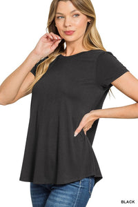 Sloane Flow Tee – Lightweight Rayon Short Sleeve Everyday Top