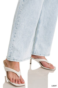 Indie High-Waist Wide Leg Rigid Denim Jeans (Light Wash)
