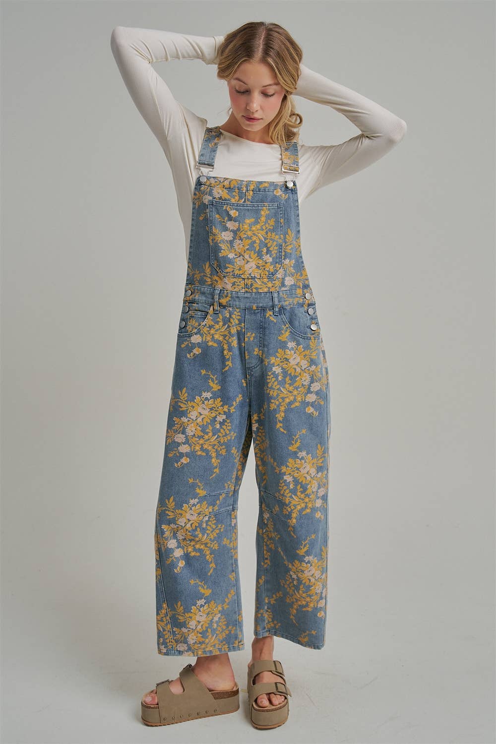 The Golden Hour Floral Denim Overalls