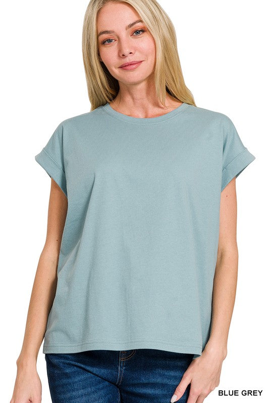 Easy Does It Rolled Sleeve Tee | Women's Casual Short Sleeve T-Shirt