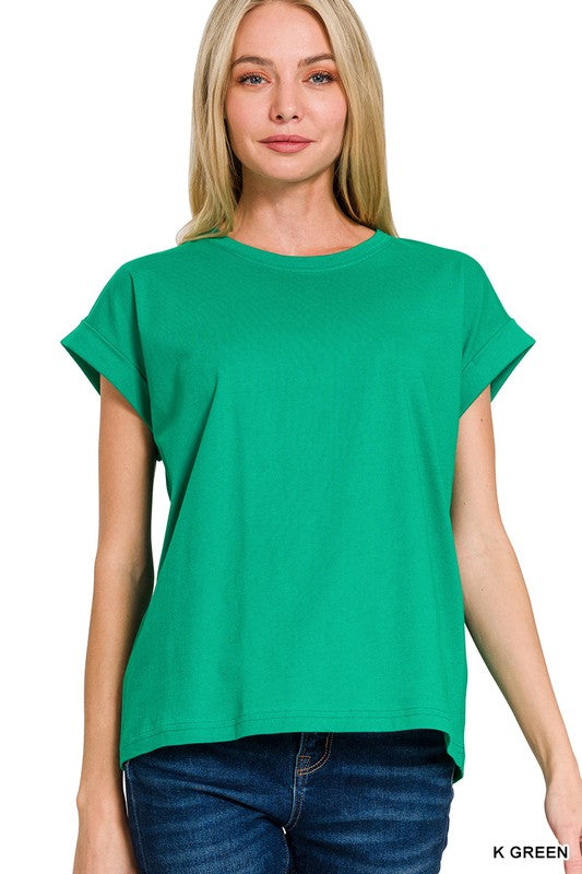 Easy Does It Rolled Sleeve Tee | Women's Casual Short Sleeve T-Shirt