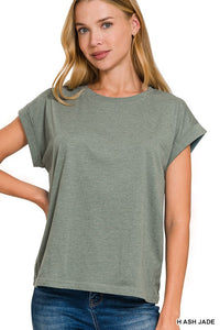 Easy Does It Rolled Sleeve Tee | Women's Casual Short Sleeve T-Shirt