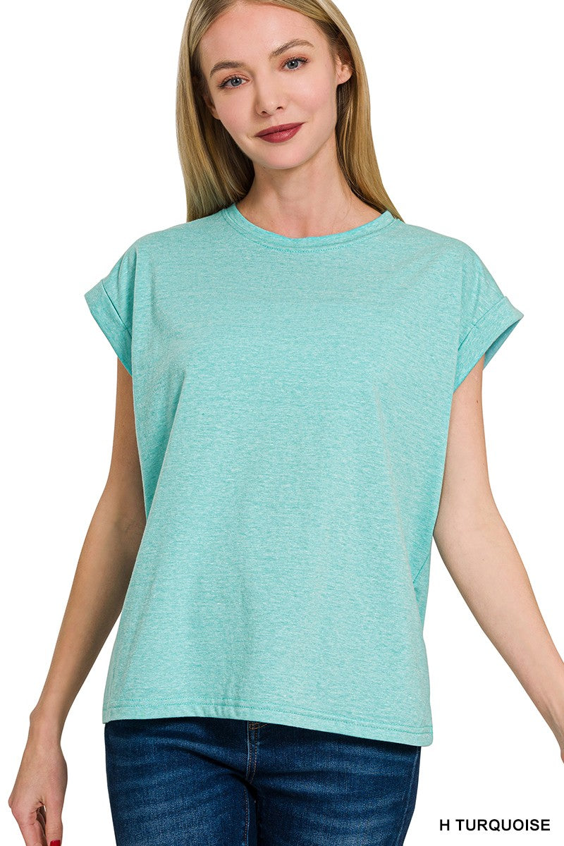 Easy Does It Rolled Sleeve Tee | Women's Casual Short Sleeve T-Shirt