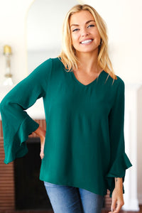 Ana Ruffle Sleeve Comfort Fit Long Sleeve Blouse