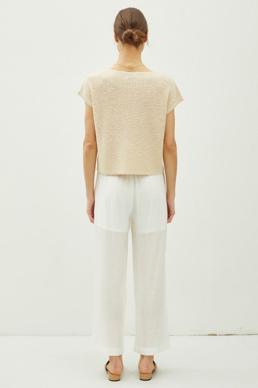 Haven Boat Neck Knit Sweater Top – Dolman Cap Sleeve Pullover