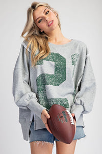 Varsity Vintage Wash Pullover: Grey